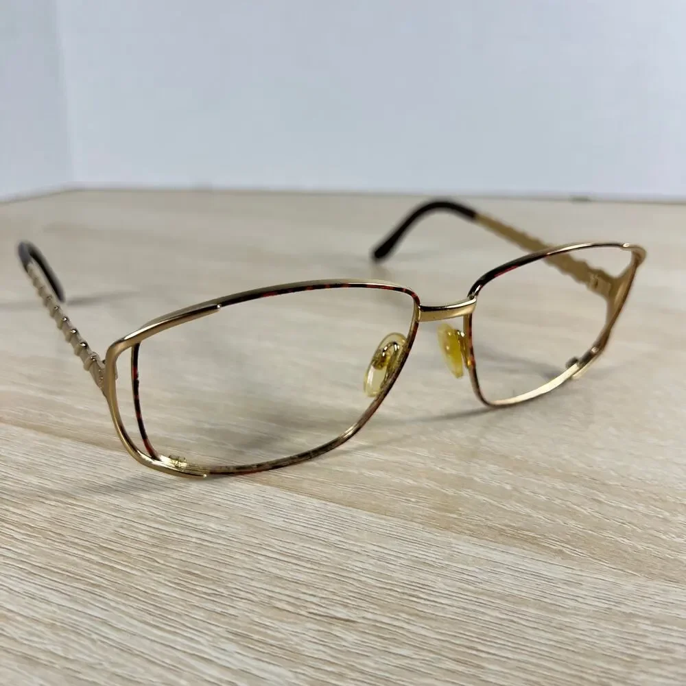 Vintage Yves Saint Laurent 6056 Y119 Sunglasses FRAMES ONLY Gold Brown Italy